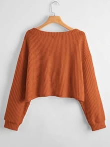 Calvaya Áo thun Plus size màu trơn Giải trí - trái cam - Xem 2