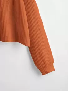 Calvaya Áo thun Plus size màu trơn Giải trí - trái cam - Xem 3