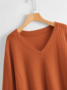Calvaya Áo thun Plus size màu trơn Giải trí - trái cam - Xem 4