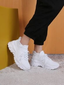 男士前綁帶老爹鞋 - 白色 - 查看 1