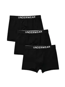 Tween Boy 3pack Contrast Letter Tape Boxer Brief - Black - View 1