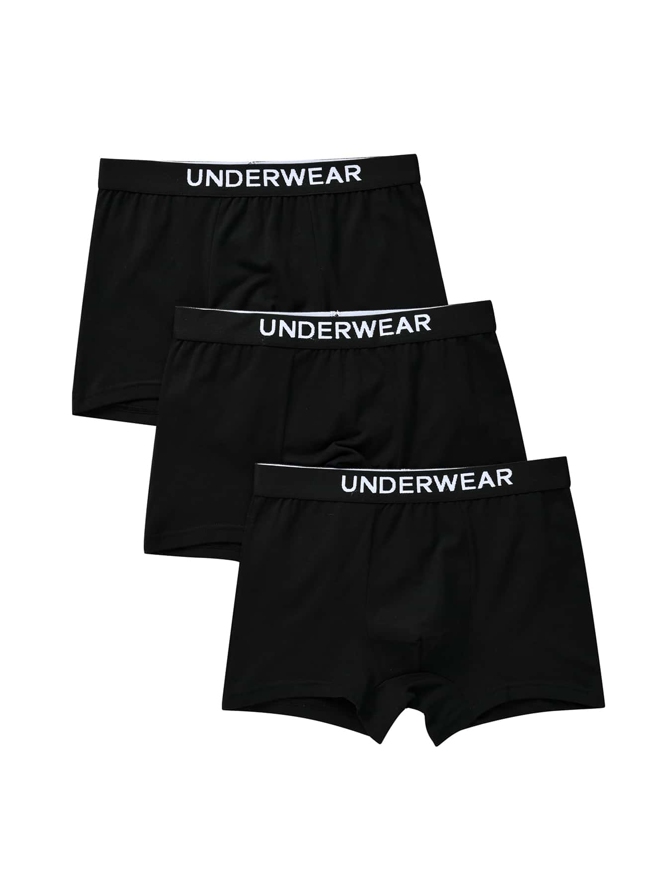 Tween Boy 3pack Contrast Letter Tape Boxer Brief - Black - View 1