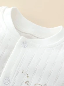 Bebé Jumpsuit con dibujos animados & con estampado de nota de música - Blanco - Ver 4