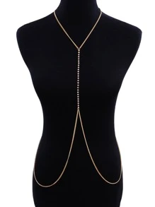 Rhinestone Decor Body Chain