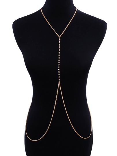 Rhinestone Decor Body Chain