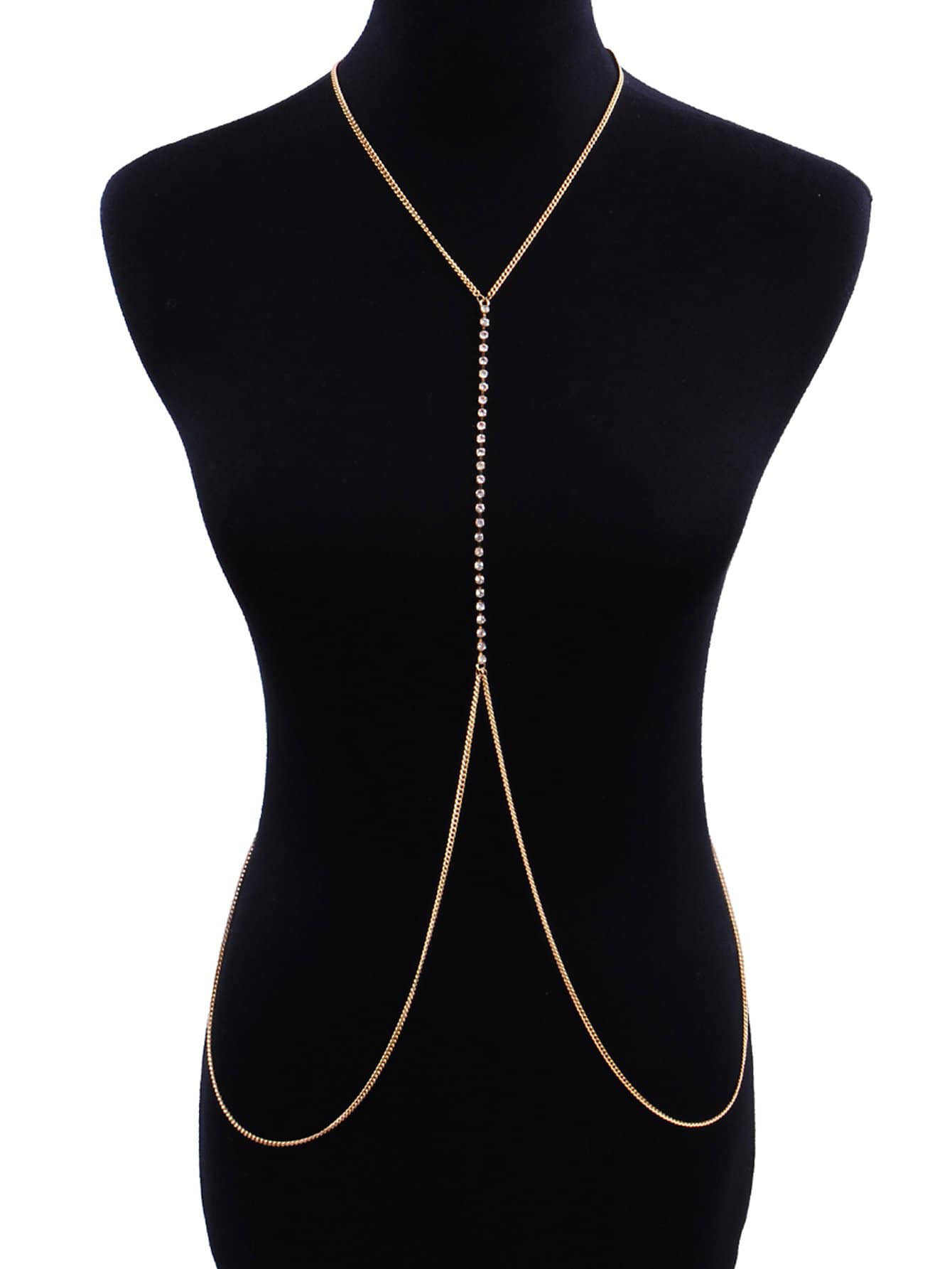Rhinestone Decor Body Chain