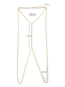 Rhinestone Decor Body Chain