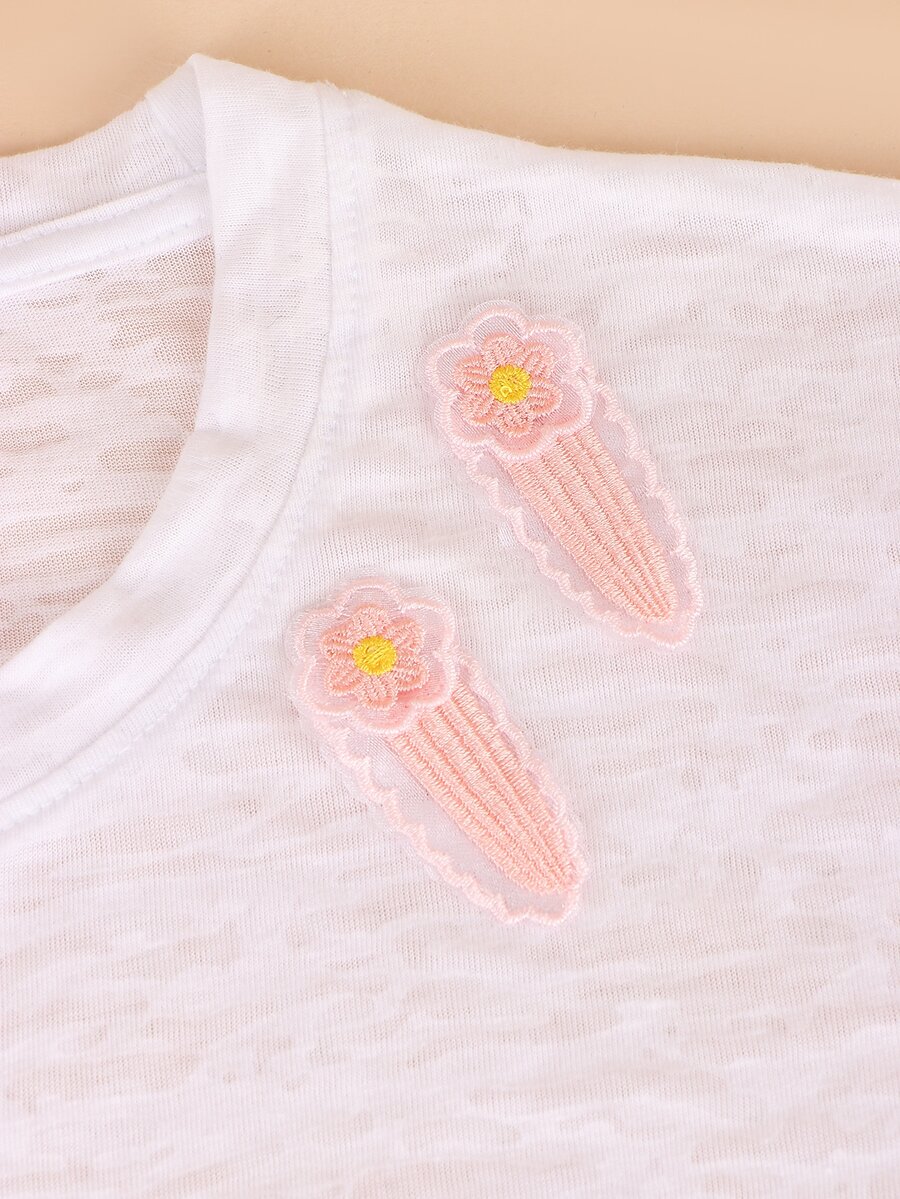 4pcs Hairpin Design Iron-on Patch - Pink - View 1