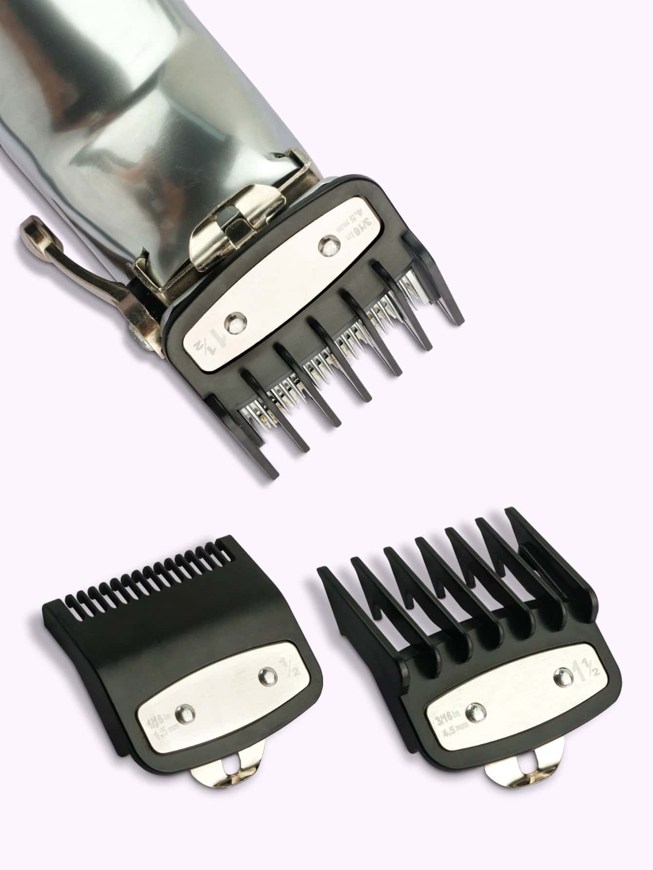 2 件装黑色电动理发器,配有限位梳和渐变油梳,尺寸分别为 1.5 毫米和 4.5 毫米,返校季、旅行度假必备品、女士美发配件、后梳、理发师配件、吹风机、头发、理发师、美发工具、美发产品、美发配件、边缘梳、理发师配件、旅行、吹风机、美发用品、发胶、美发配件、卷发产品、美发设备、配件、理发剪刀、圣诞节、理发店、理发师配件、美发配件、美发、吹风机、头发、配件、美发产品、美发工具、美发用品、护发、卷发梳、理发师、理发师配件、美发设备、头发、旅行、美发产品、美发工具、美发用品、理发师、理发师配件、理发店、美发设备 - 黑色 - 查看 1