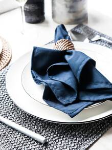 2pcs Plain Cloth Napkin - Navy Blue - View 4