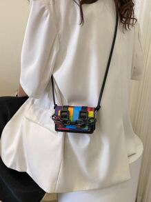 Mini Colourblock Flap Square Bag - Multicolor - View 2