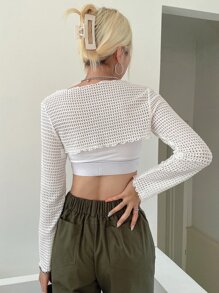 DAZY Solid Super Crop Top Without Tube Top - Beige - View 4