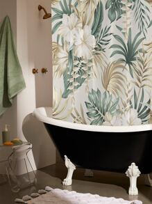 1pc Flower Pattern Shower Curtain Home Bathroom Decor Summer Bathroom Accessories Back To School