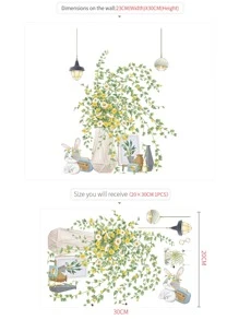 1pc Plant Pattern Toilet Lid Decal - Multicolor - View 3