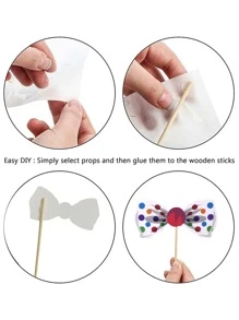 18入組/套紙質照相亭道具星星和眼鏡裝飾派對裝飾自拍道俱生日派對 - 彩色 - 查看 4