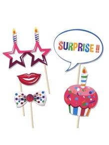 18入組/套紙質照相亭道具星星和眼鏡裝飾派對裝飾自拍道俱生日派對 - 彩色 - 查看 6