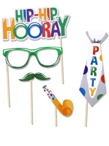 18入組/套紙質照相亭道具星星和眼鏡裝飾派對裝飾自拍道俱生日派對 - 彩色 - 查看 3