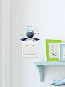 Astronaut Print Switch Wall Sticker - Multicolor - View 3