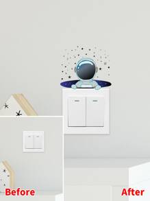 Astronaut Print Switch Wall Sticker - Multicolor - View 4