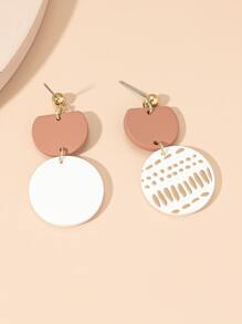 Bông tai thả trang trí tròn - Nhiều màu - Xem 2