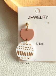 Bông tai thả trang trí tròn - Nhiều màu - Xem 5