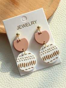 Bông tai thả trang trí tròn - Nhiều màu - Xem 6