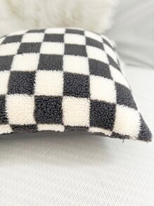 Plaid Pattern Plush Cushion Cover Without Filler - Multicolor - View 5