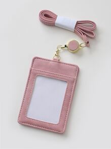 1入組素色卡套和1入組扣飾和1入組手機掛繩 - 粉色 - 查看 1