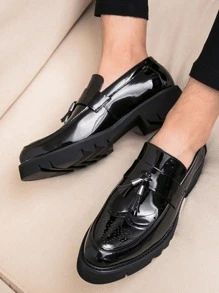Men Slip On Tassel Classic Loafers  Men Business Shoes - Black - View 3