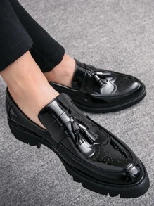 Men Slip On Tassel Classic Loafers  Men Business Shoes - Black - View 5