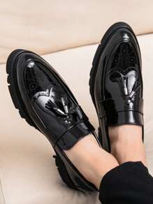 Men Slip On Tassel Classic Loafers  Men Business Shoes - Black - View 6
