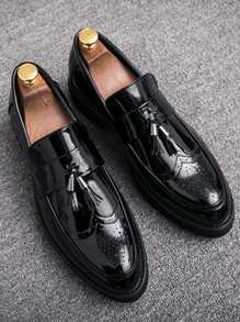 Men Slip On Tassel Classic Loafers  Men Business Shoes - Black - View 7