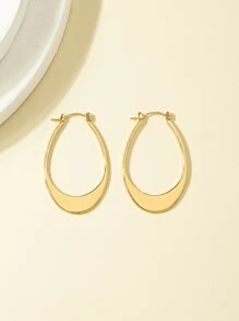 Hoa tai vòng tối giản - Vàng - Xem 4