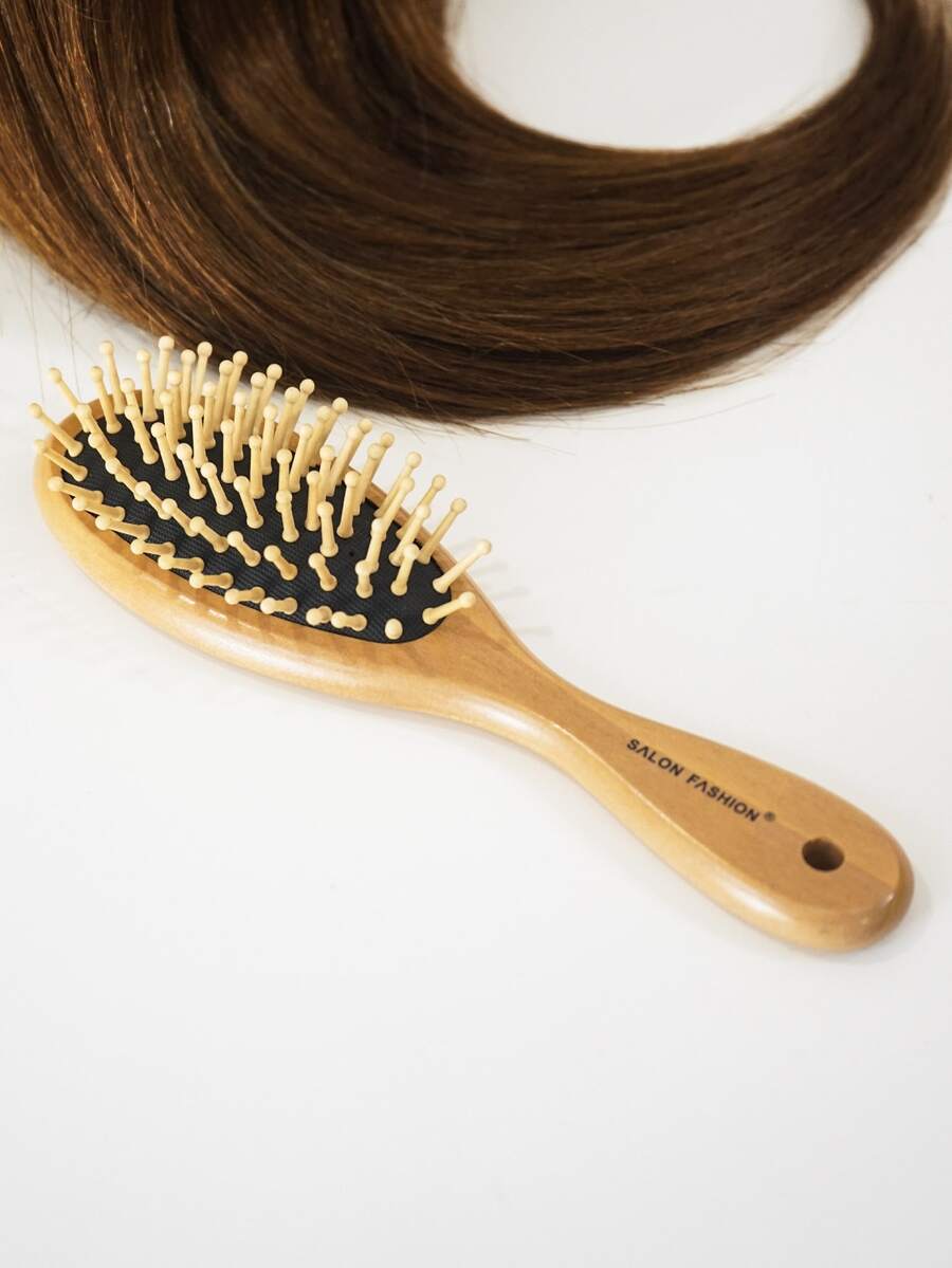 Wooden Cushion Hair Brush - Yellow - View 1