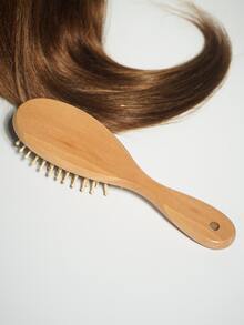 Wooden Cushion Hair Brush - Yellow - View 2