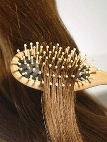 Wooden Cushion Hair Brush - Yellow - View 4