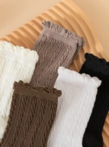 5 cặp Vớ rắn cắt tỉa rau diếp - Nhiều màu - Xem 3