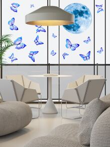 Hình dán tường hình mặt trăng & bướm phát sáng trong bóng tối - Nhiều màu - Xem 6