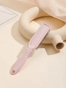 1支沙龙造型直发卷发两用梳，便携式双用途梳，适合居家、返校、旅行度假等场合，女士适用，包含梳子、边缘梳、梳子、解结梳、球形梳、迷你梳套装、木梳、发梳、边缘梳、解结梳、理发师、美发工具、小梳子、迷你梳子、发型、美发、梳子、梳子套装、梳子、卷发梳、解结梳、女士发梳、理发师配件、理发店、美发工具 - 粉色 - 查看 2