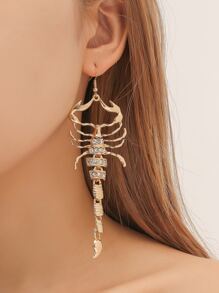 水鑽裝飾蠍耳墜 - 金黃色 - 查看 1