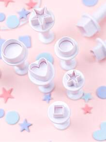 12 piezas Cortador para galletas con corazón & en forma de estrella - Blanco - Ver 6