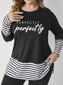 Mulvari Plus Striped Trim Tee & Trousers - Black - View 6