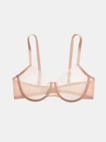 LUVLETTE Sheer Fantasy Low-cut Unlined Seamless Bra - Apricot - View 9