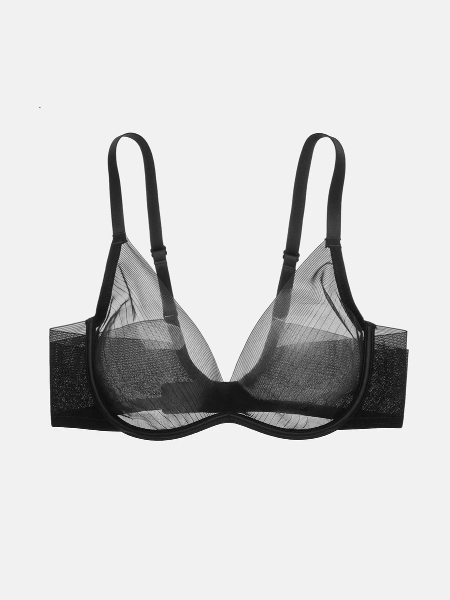 LUVLETTE 薄透深V無襯裡無縫胸罩