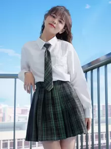 ROMWE J-Fashion Badge Embroidery Shirt - White - View 1