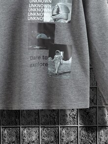 青少年男孩字母图案卫衣 - 灰色 - 查看 5