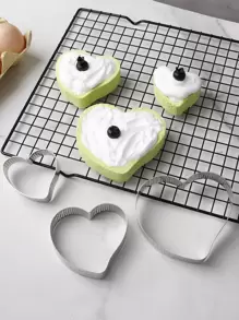 1 pieza Molde de pastel en forma de corazón - Plateado - Ver 1