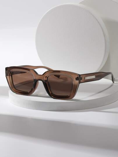 Square Frame Boho Retro Fashion Glasses Casual Shades Beach Accessories Beach Accessories For Women Glasses Shades For Summer Beach Vacation,Outdoor,Travel Temple Decoration Casual Style Rectangle Frame For Going Out Outfit,Back To School