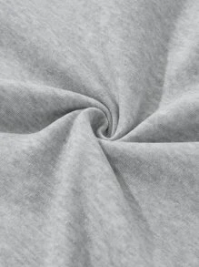 Men Letter Graphic Drawstring Thermal Hoodie - Light Grey - View 3