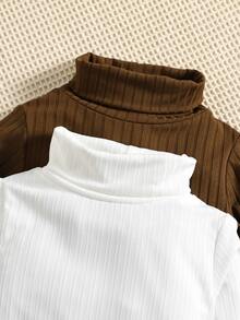 Toddler Girls 2pcs Turtle Neck Tee - Multicolor - View 3